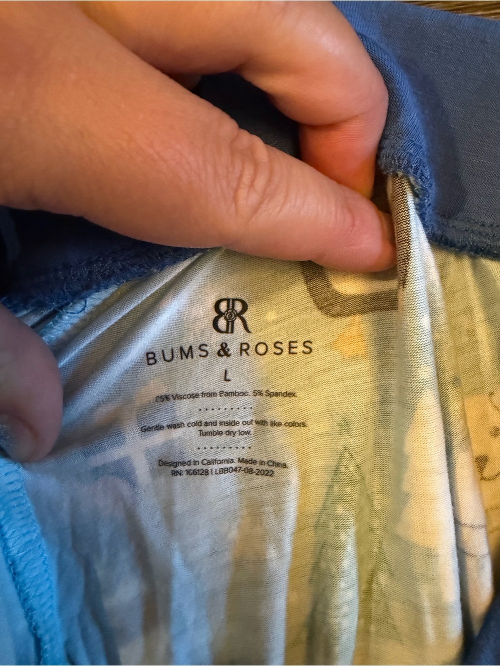 Bums & Roses Women’s Bamboo Penguins & Polar Bear Blue Jogger PJ Pants Size L - Picture 3 of 7